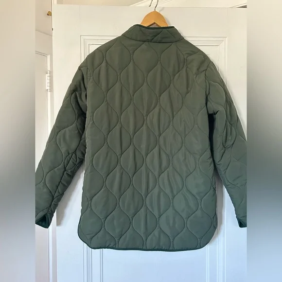 summersalt Quilted Olive Green/Hunter Reversible Snap-Front Jacket - Picture 5 of 5